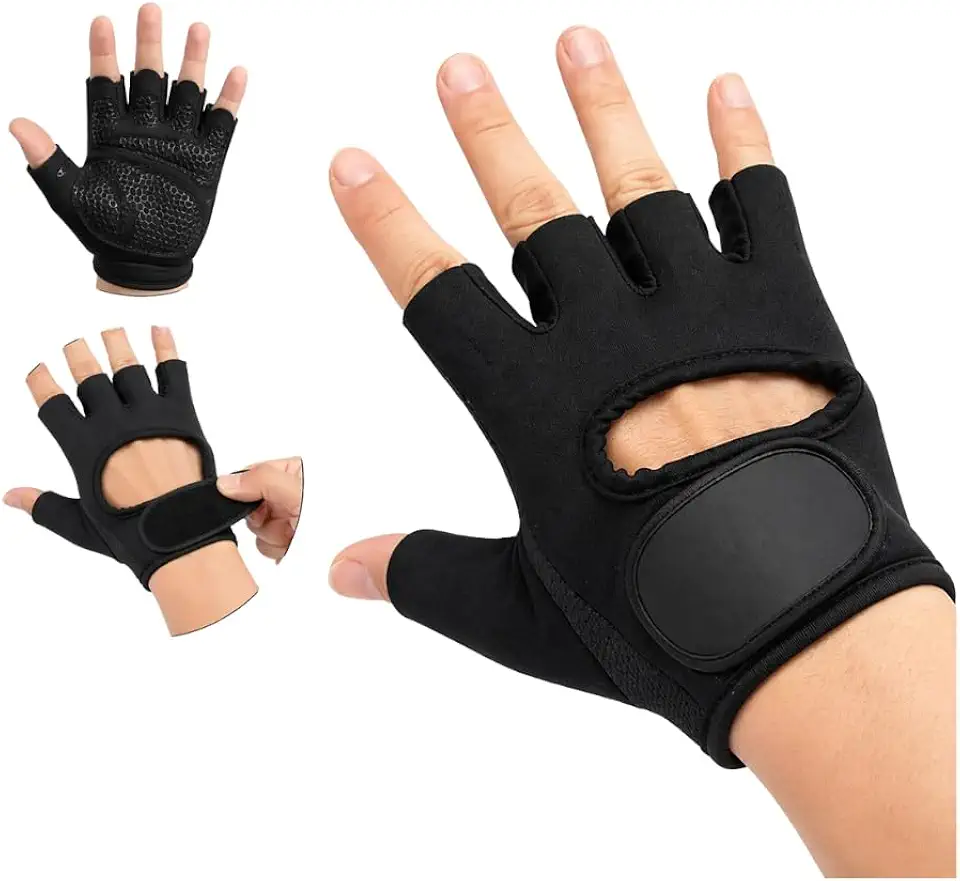 Luva Academia Antiderrapante Palma Acolchoada Crossfit Unissex Par | Proteção contra calos e bolhas, pegada firme em barras e halteres. Respirável, ajustável. Ideal para musculação e crossfit.