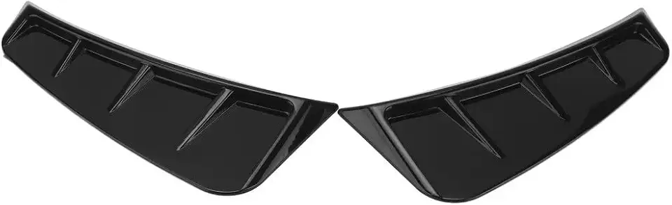 Acabamento de tampa de ventilação de marcador lateral preto brilhante para exterior de carro, divisor decorativo de asa de ar ABS, pacote com 2 peças para decoração de automóveis