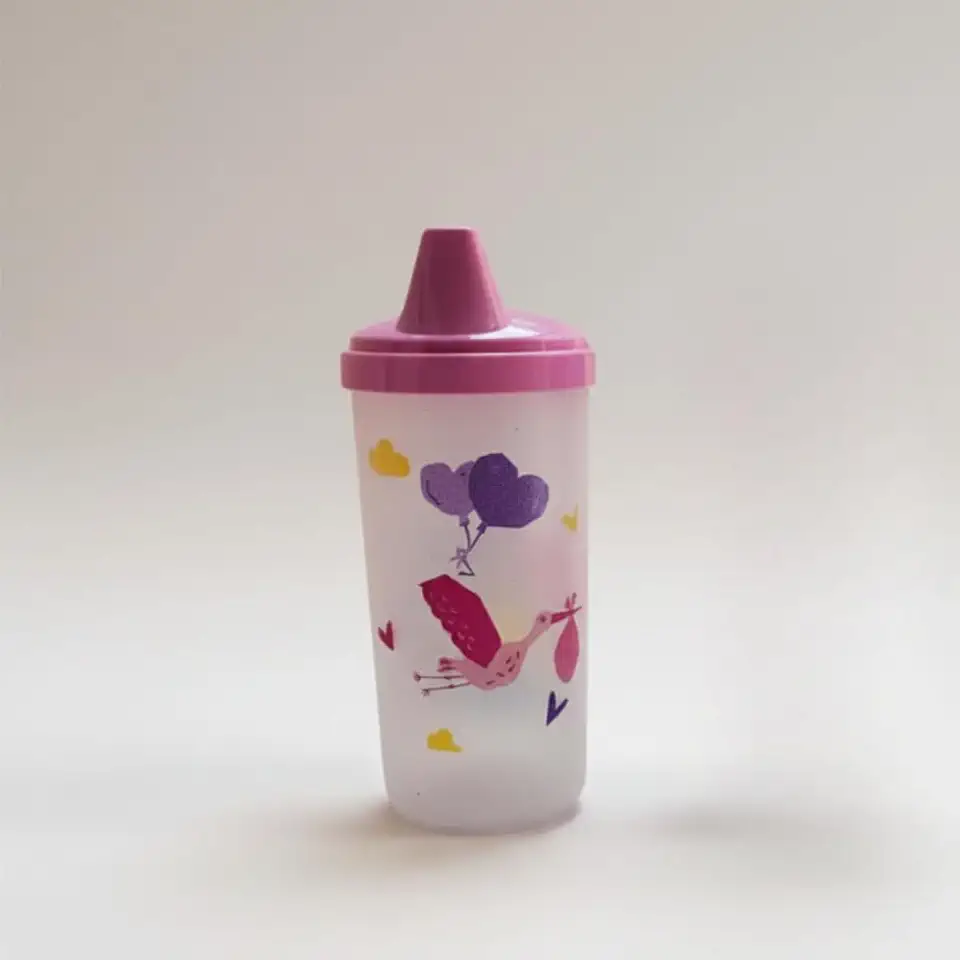 Copo Infantil Antivazamento Transição Bebê 240ml Anti Fluxo Anti Engasgo (ROSA)