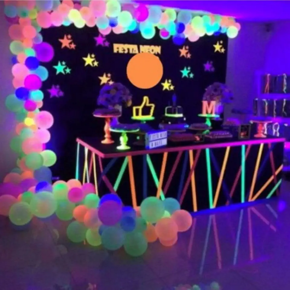 Kit Arco Desconstruido 150 Balões Festa Neon + Fita 5mts + Bomba Manual