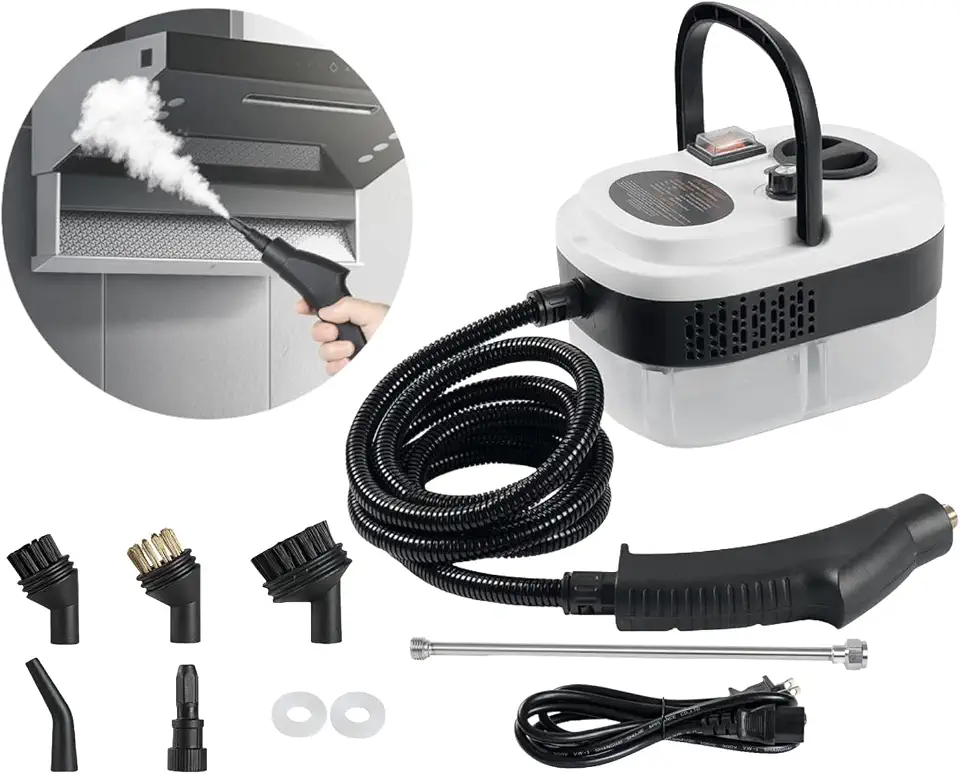 Foandbevi Vaporizador e Higienizador Vapor, Limpador A Vapor Pressurizado de Alta Temperatura Portátil 2500W Tanque Portátil de 110V 1200Ml para Carro de Banheiro de Cozinha