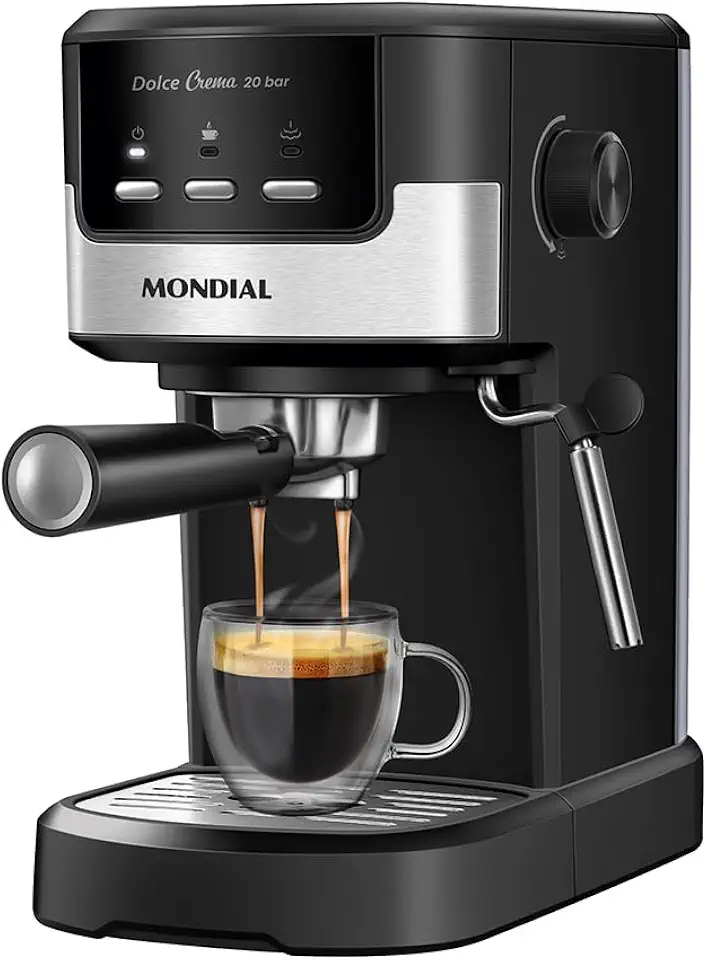 MONDIAL, Cafeteira Espresso Dolce Crema 20 Bar, Preto/InoX 1200W, 220V - C-21-E-CNP