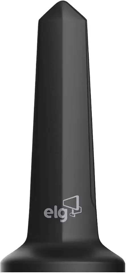 ELG, HDTV3000, Antena Digital Interna Shark, Compatível com Sinal Analógico e Digital 4K HDR, Cabo de 3m, Ganho de 5dB, Alcance 30Km, Preto