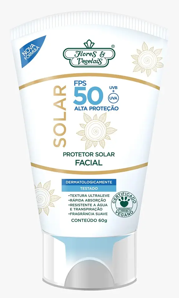 Protetor Solar Facial FPS 50 Flores & Vegetais