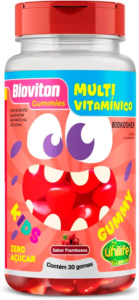 Gummy Kids Multivitamínico Bioviton Unilife Sabor Framboesa 30 Gomas
