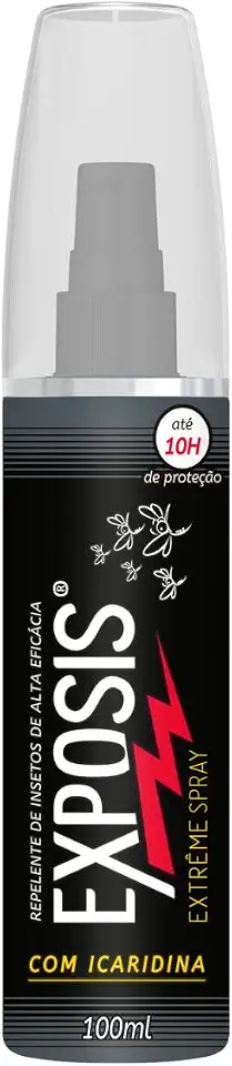 Exposis Extreme, Repelente de Mosquitos com Icaridina, Spray, Alta eficácia, Até 10h de Proteção, A Partir dos 6 Meses, Hipoalergênico e sem perfume, Testado dermatologicamente, 100ml