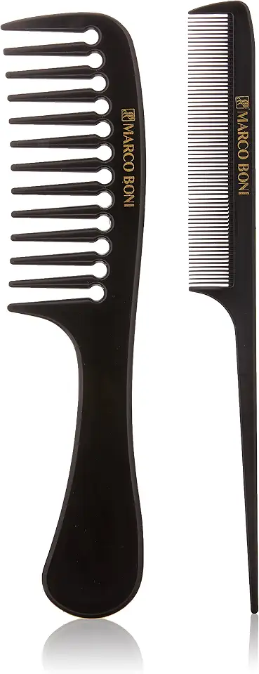 Marco Boni Conjunto Com 2 Pentes Gioconda Dentes Espaçados Dentes Finos 2238 Preto