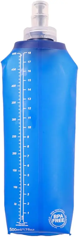 Squeeze Dobrável 500ml – Garrafa de Água Compacta para Esportes, Viagens e Academia (Azul)