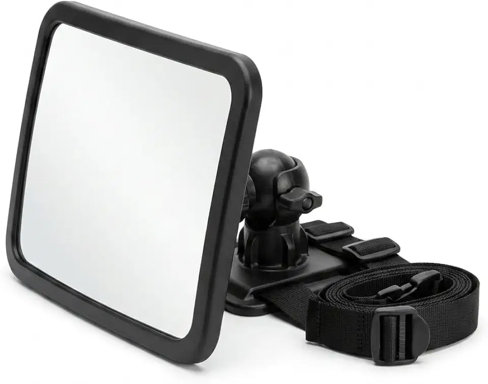 Espelho Retrovisor para Bebê de Carro Ajustável 360° Visão Ampla Panorâmica | Espelho de Segurança para Cadeirinha Bebê Conforto Traseiro | Tiras Ajustáveis Universal