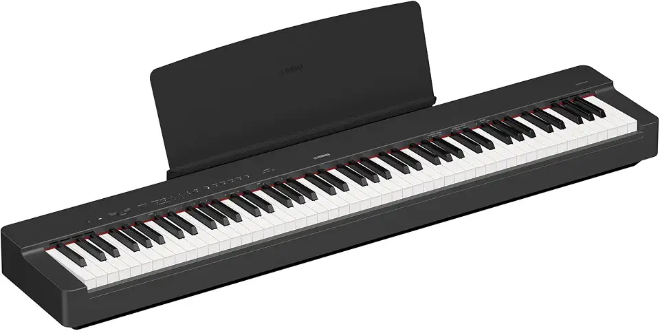 Yamaha Piano digital P-225, preto - Piano digital leve e portátil com teclado compacto Graded Hammer, 88 teclas pesadas e 24 sons de instrumento