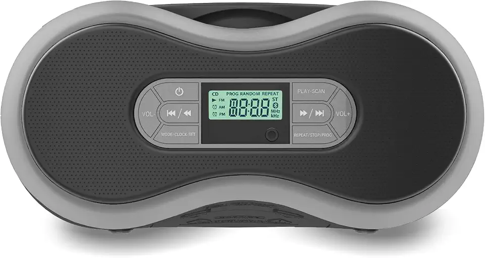 Boombox de CD Bluetooth portátil com rádio FM digital