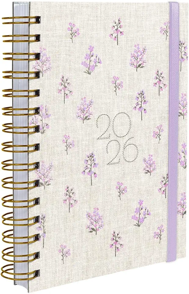 Agenda Plus 2026 Capa Dura Entrepontos Floral Lilás