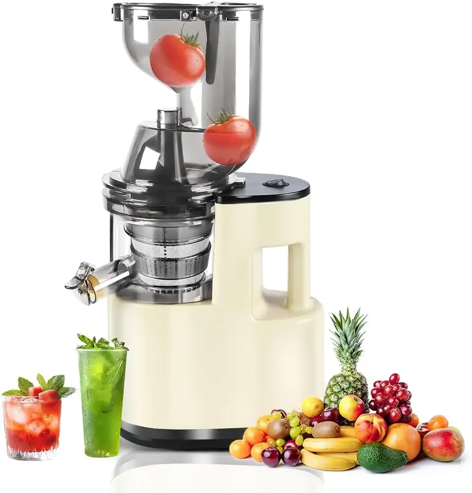 Espremedor de Laranja 220V, Espremedor de Laranja, 150W, Centrifuga de Frutas, Centrifuga de Alimentos, Maquina de Suco,Espremedor de Suco, 400-600ML, Branco