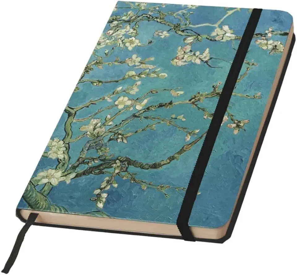 Caderno Sketchbook ou de anotação Capa dura GRANDE 21X14cm tema AMENDOEIRA (PONTILHADO,A5 21X14cm GRANDE)