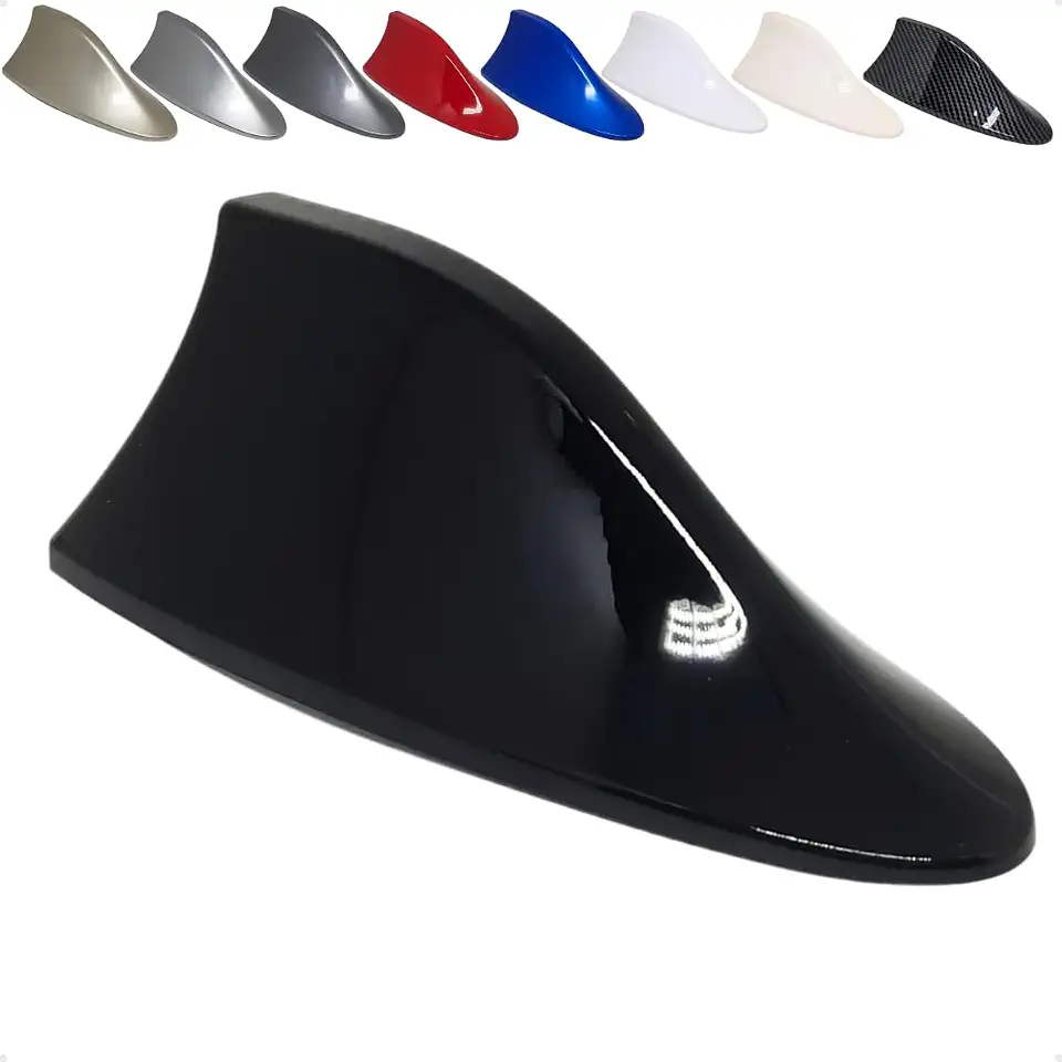 Antena Tubarão Shark com Sinal de Rádio FM AM Multimarcas Ideal para Carros com Teto Curvo (Preto)