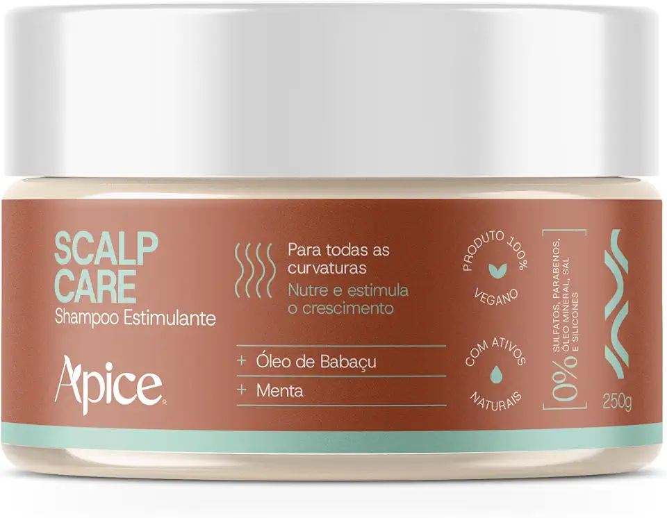 Ápice Shampoo Esfoliante em Pasta Scalp Care com Semente de Oliva e Menta | Detox e Crescimento | 250g