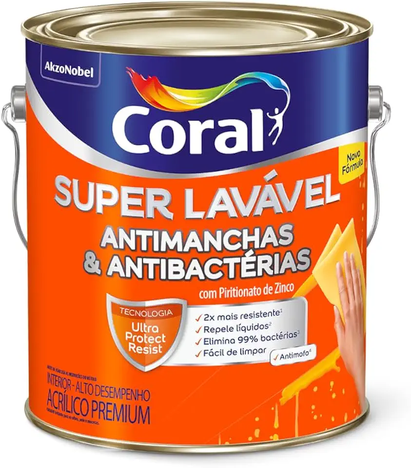 Tinta Acrílica Premium Antimanchas Acabamento Fosco Suave Super Lavável Branco Gelo 3,6 litros