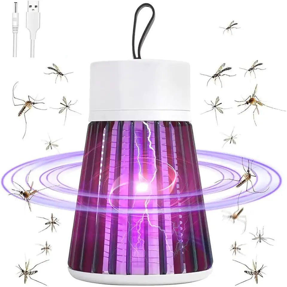 Luminaria, Mata Mosquito, Repelente Eletrico, Armadilha, Luz Ultravioleta, Choque, Lampada, Inseto, Pernilongo, LED, Luz, UV, USB. Portatil