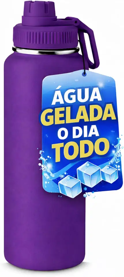 Garrafa Térmica 1L Inox Antivazamento (Roxa)