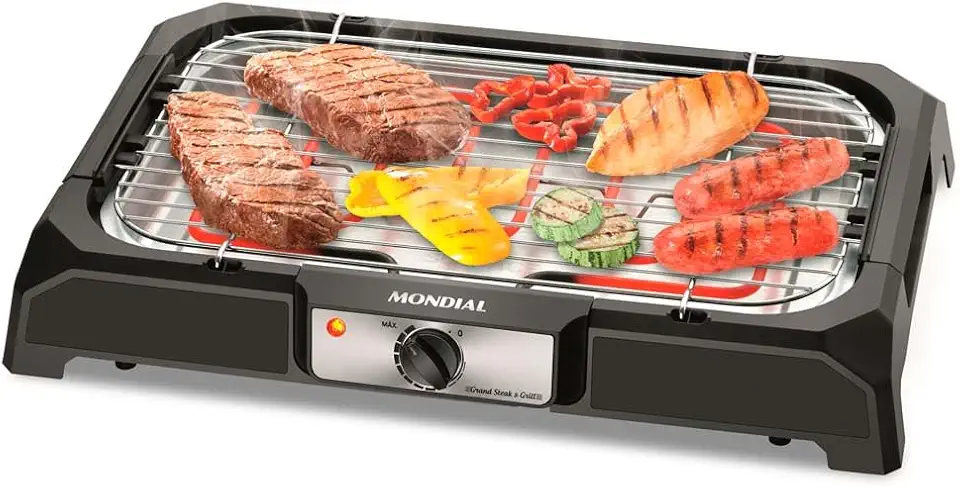 MONDIAL Churrasqueira Elétrica, Preto, 1800W, 110V - CH-05
