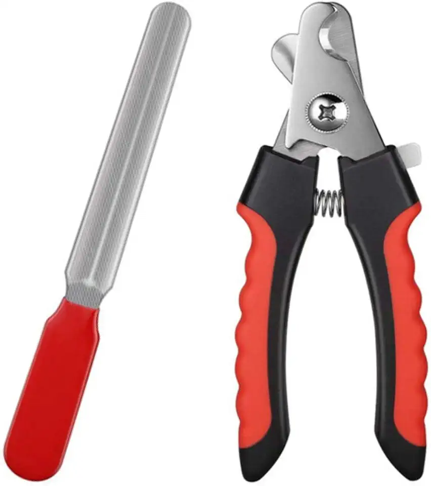 Cortador De Unhas Pet Weemsbox Kit Alicate e Lixa Para Cães e Gatos (Preto e Vermelho)