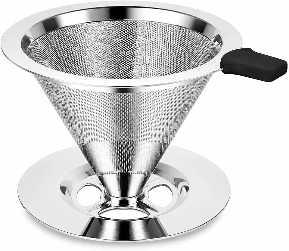 Coador de Café Inox Reutilizável 103 Premium em Aço Inoxidável – Filtro Permanente Lavável, Ecológico, Sem Papel, Café Mais Saboroso e Econômico