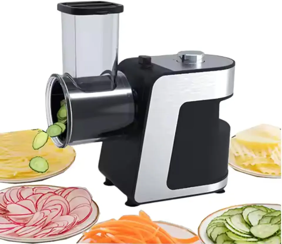 Máquina Cortador Ralador Triturador Cozinha Elétrico Profissional 5 em 1 (220V - PRATA)