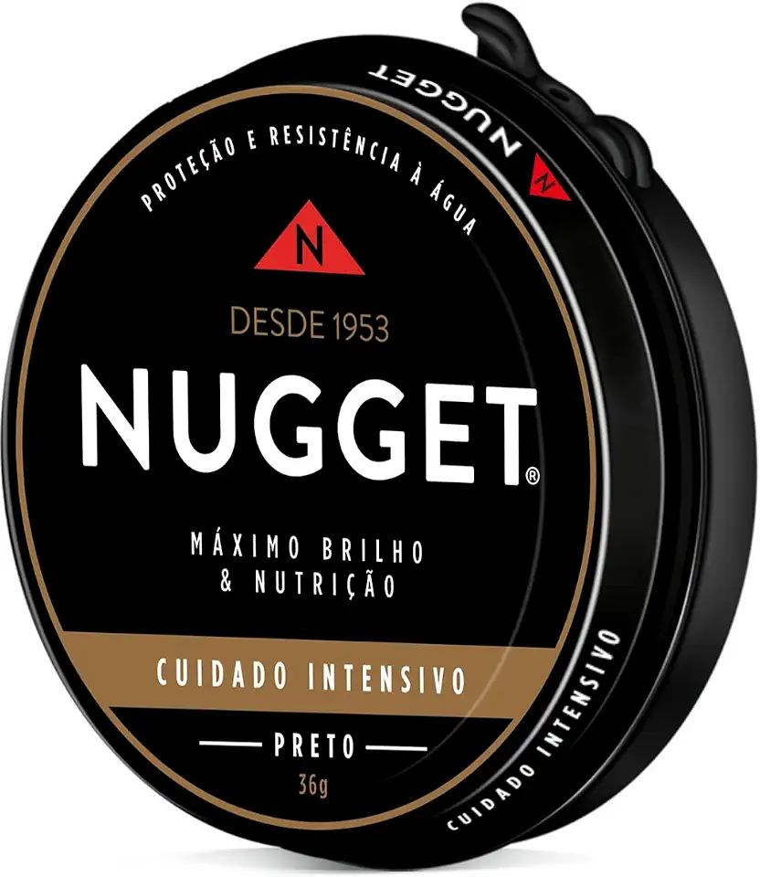 Graxa para Sapato em Pasta Preta Nugget Lata 36G
