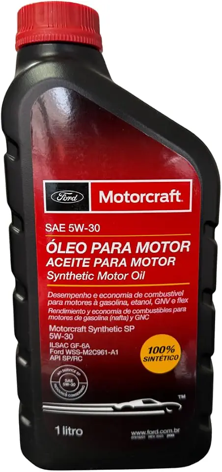 Óleo De Motor 5w30 Motorcraft Ford Api SL A5/B5 Sintético 1Lt