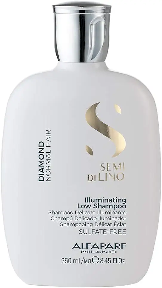 Alfaparf Milano Semi Di Lino Diamond Illuminating Low Shampoo - Sem Sulfato - Para Cabelos Normais - Sem Parabenos e Parafina - Seguro para Cabelos Coloridos - Qualidade Profissional de Salão 250ml