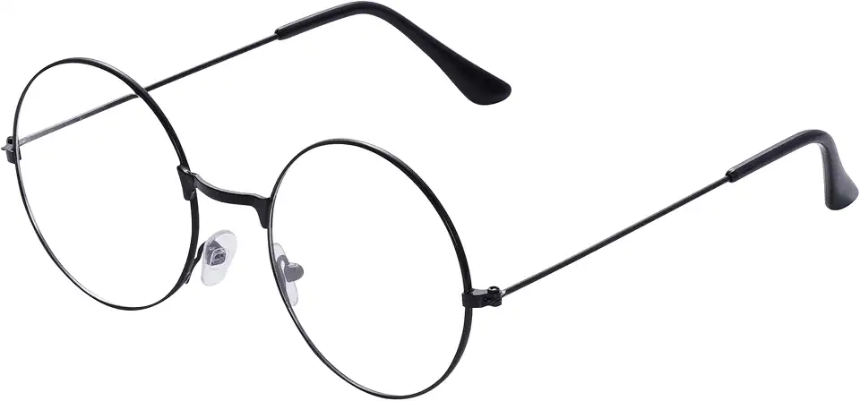 Retro Round Glasses Clear Lens Circle Glasses Non-Prescription Metal Frame Round Costume Eyeglasses for Women Men