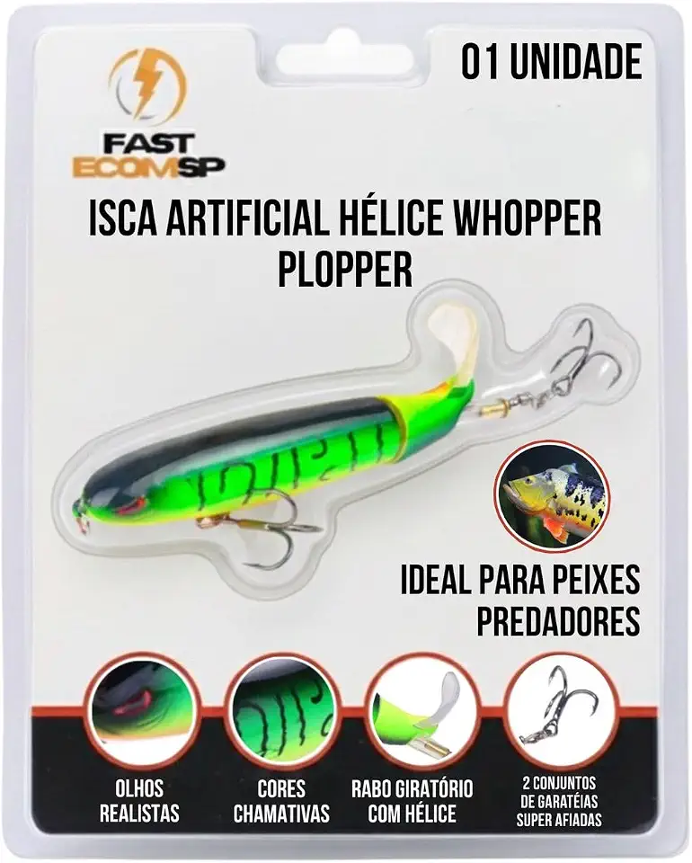 Isca Artificial Com Hélice Whopper Plopper Importada