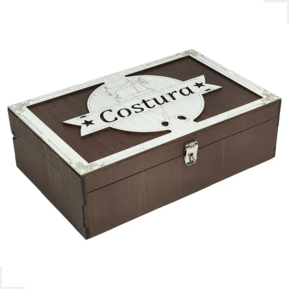 Caixa De Costura Organizadora Porta Carretel Linhas Decor
