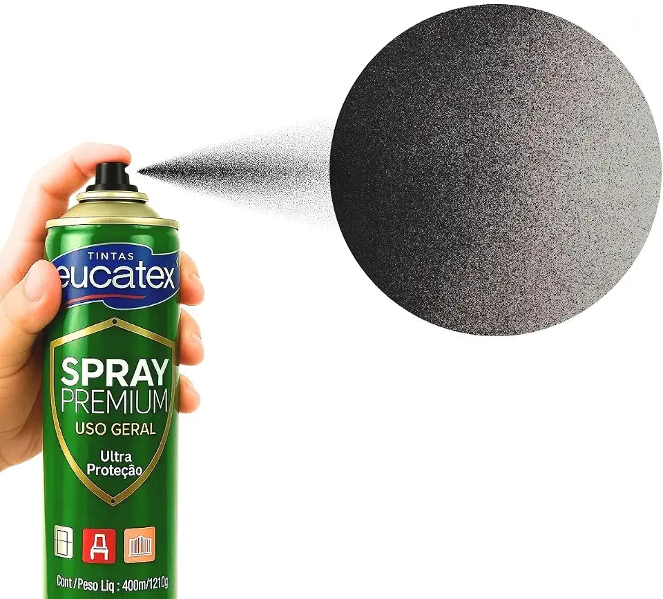 2 Tinta Spray P/Pintar Moveis Metal Plastico Mdf Eucatex (PRETO FOSCO)