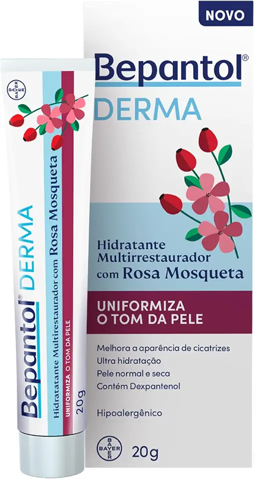 Bepantol Derma Rosa Mosqueta, Pele Normal a Seca, Hidratante Multirrestaurador Hipoalergênico, 20g
