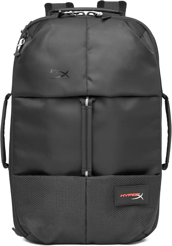 Mochila Gamer HyperX Knight - para Notebooks e Equipamentos Gamer, Compartimento Grande de 22.6 Litros, Durável, Resistente a Água, Pronta para Viagem, Preta (8C525AA)