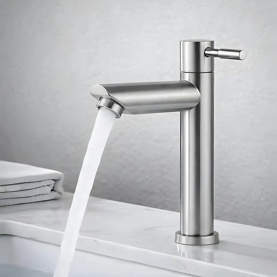 Torneira para Bancada de Pia de Banheiro em Aço Inoxidável com Acionamento 1/4 de Volta Design Moderno Alta Durabilidade e Instalação Simples Qualidade Premium