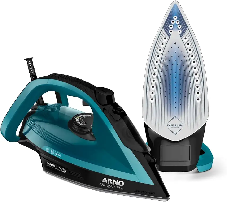 Ferro a Vapor Arno Ultragliss Plus com Base Durilium Airglide, deslizamento mais rápido, maior resistência e Modo Economia de Energia, 2350W, Azul e Preto, FMY 220V