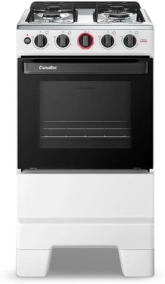 Fogão a Gás Mesa Inox Forno 50L Limpa Fácil e Acendimento Automático Esmaltec IDEAL Super F4IAB Cor Branco 4 bocas Bivolt
