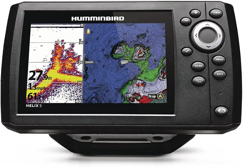 Humminbird Helix 5 G3 localizador de peixes GPS com transdutor e sonar de chilrear de espectro duplo