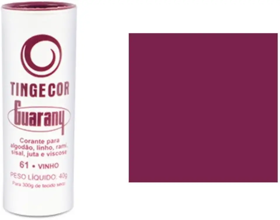 Corante para Roupa Tingecor 40g Vinho Nº 61 Unidade