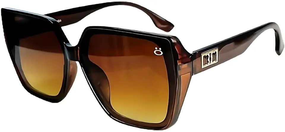 Óculos Sol Feminino Quadrado Original Proteção UV + Case Luxo Marrom Qualidade Premium Elegância