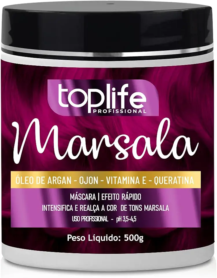 Máscara Matizadora e Tonalizante Marsala Toplife Profissional 500g