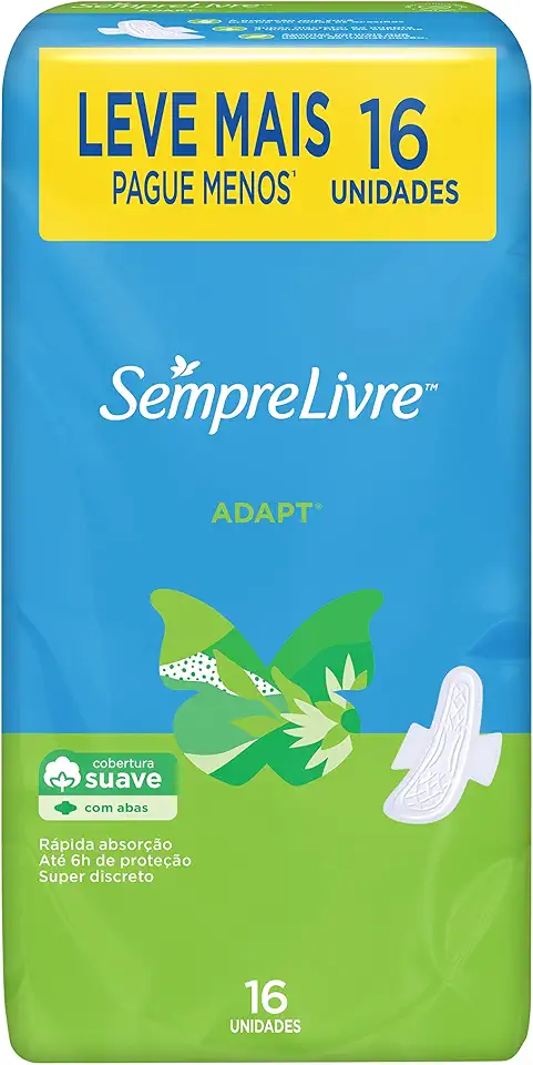 Sempre Livre Absorvente Externo Adapt Com Abas 16 Unidades