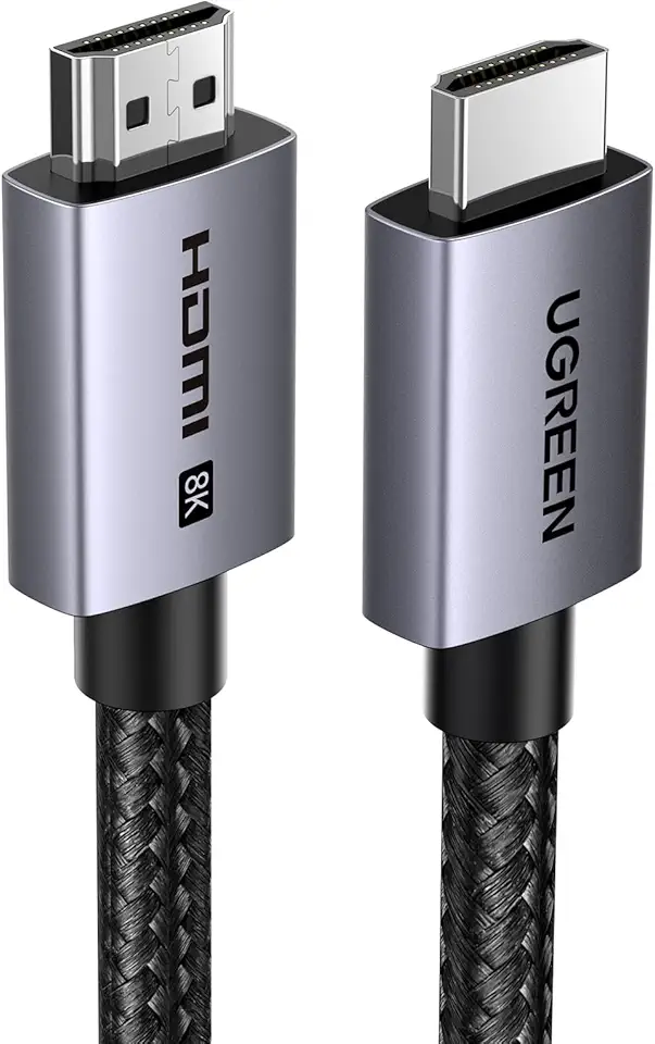 UGREEN Cabo HDMI 2.1 8K 48 Gbps 1 M, Certificado Cabo HDMI de Alta Velocidade em Alumínio, 4K@240 Hz, 120 Hz, 8K@60 Hz, HDCP 2.2 e 2.3, eARC HDR 10 Dolby Compatível com PS5/Blu-ray/TV/Monitor