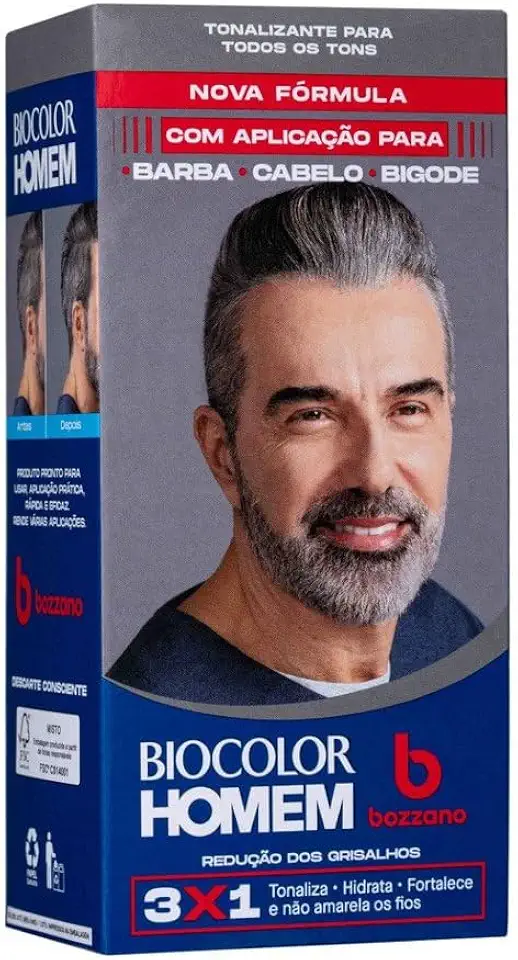 Biocolor Homem Tonalizante De Cabelo Masculino Bozzano Redução Dos Grisalhos