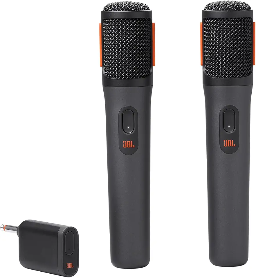 JBL, Microfone Sem Fio, PartyBox Wireless Mic, Par com Receptor - Preto
