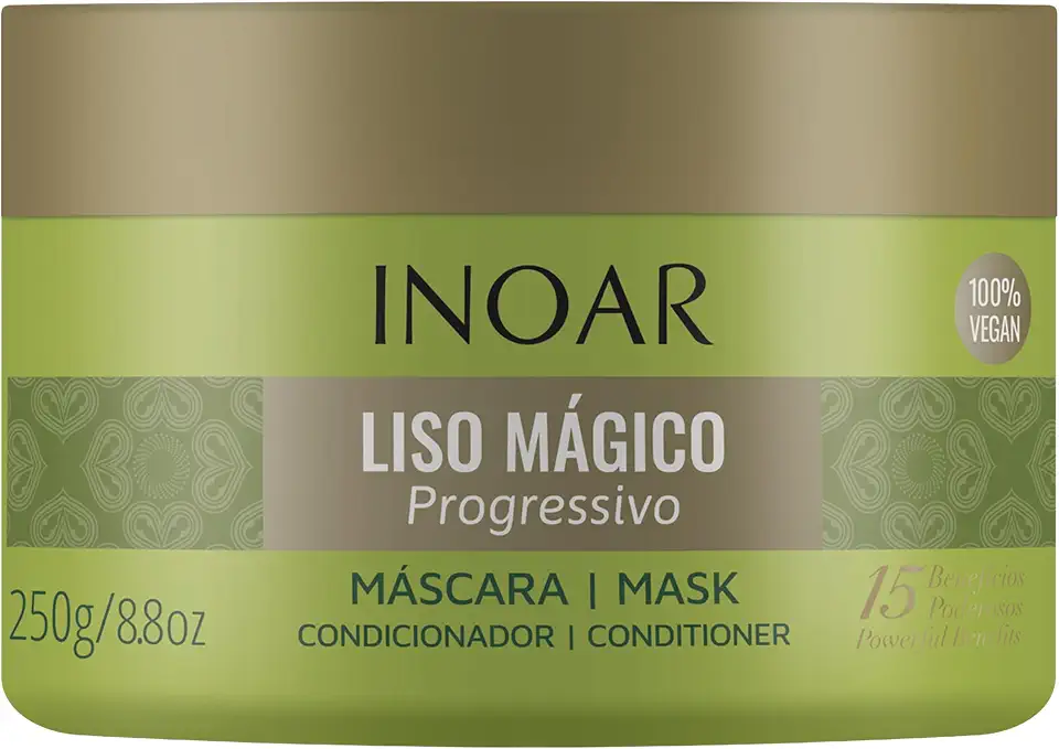 Inoar, Liso Mágico Máscara Capilar – Alinhamento, Hidratação e Efeito Liso Progressivo com Óleo de Argan - 250g