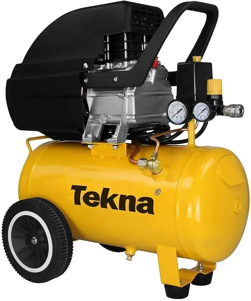 Compressor de Ar Tekna 2,5HP | Reservatório 24L | 127V | 8 PCM | 120 PSI | 2 Saídas de Ar | 2 Manômetros com Regulador de Pressão | Profissional | Tekna CP8525T-1C 2,5HP