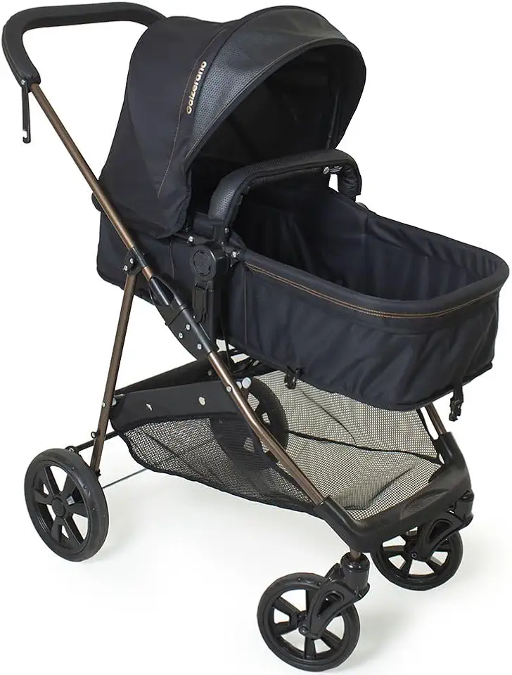 Carrinho de Bebê Berço Moisés Passeio Napoli Preto Galzerano